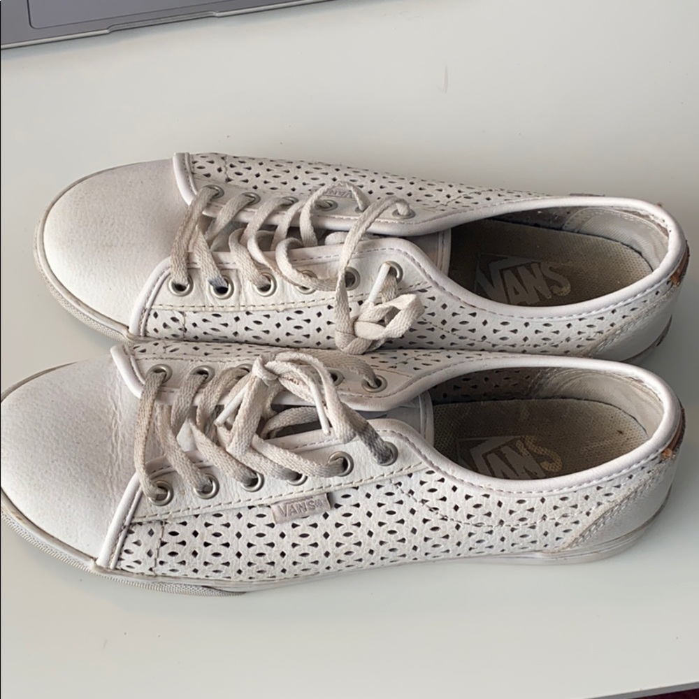White leather Vans